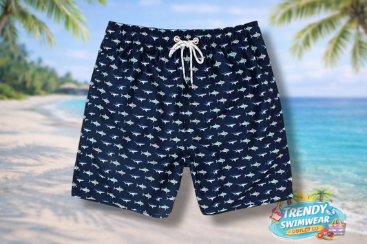 Navy Shark Print