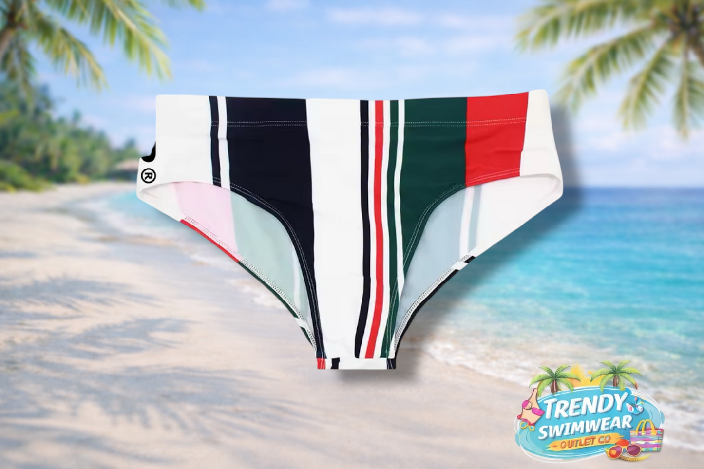Riviera Stripe Men's Designer Swim Briefs