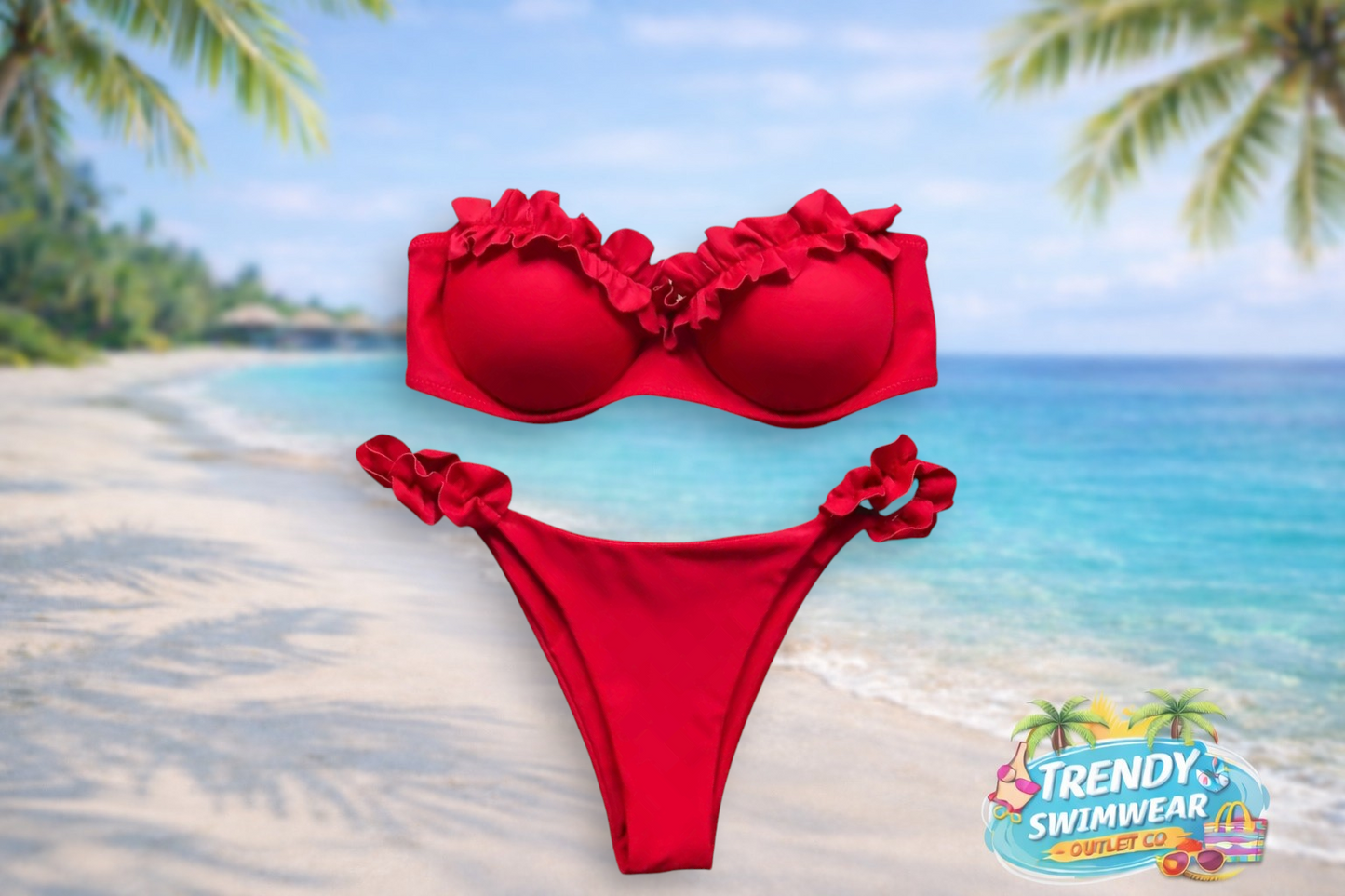 Scarlet Romance Ruffle Bikini Set